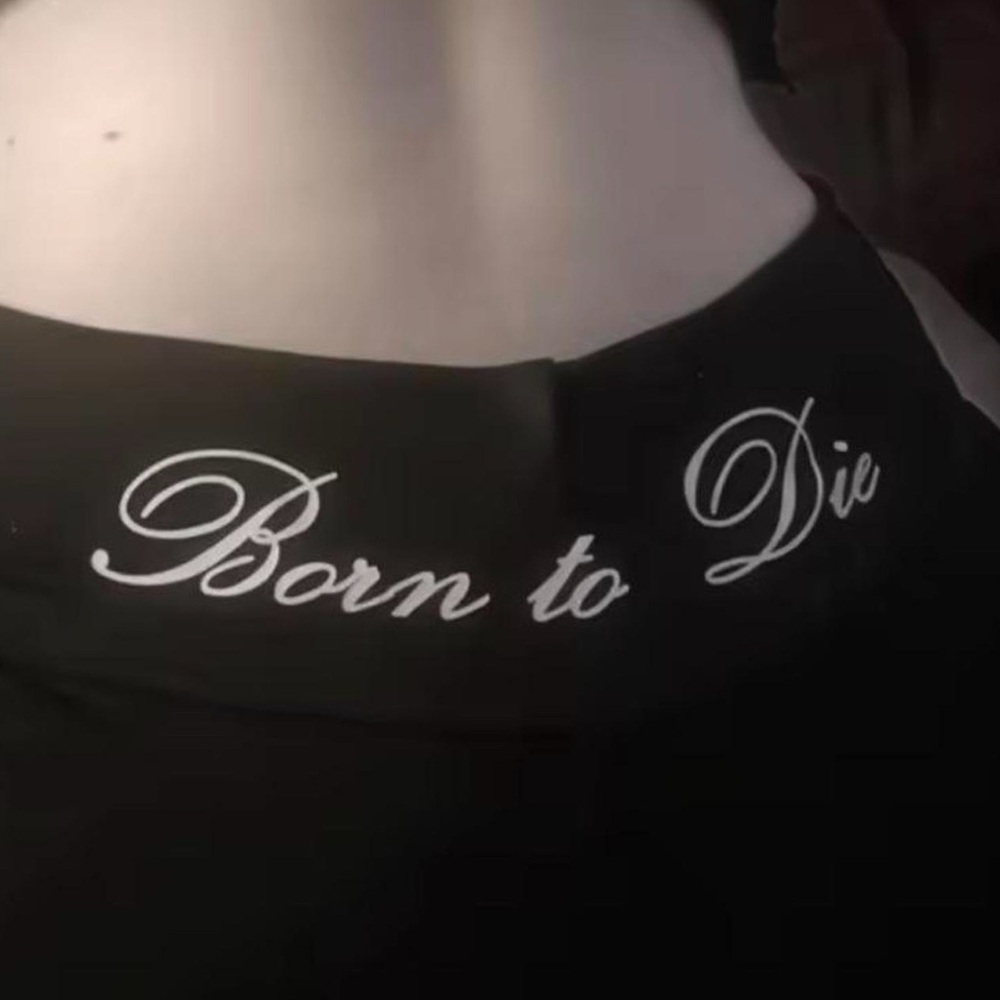 Victorias Black Born to Die Shorts Black white To Die Spandex Secret Booty Short - Picture 3 of 3